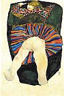 Egon Schiele Canvas Paintings - Vast half bare woman 1911